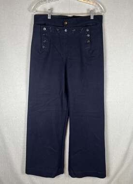 True VTG US Navy Malone Wool Flared Pants Size 32R 13 Button 30" inseam *READ*